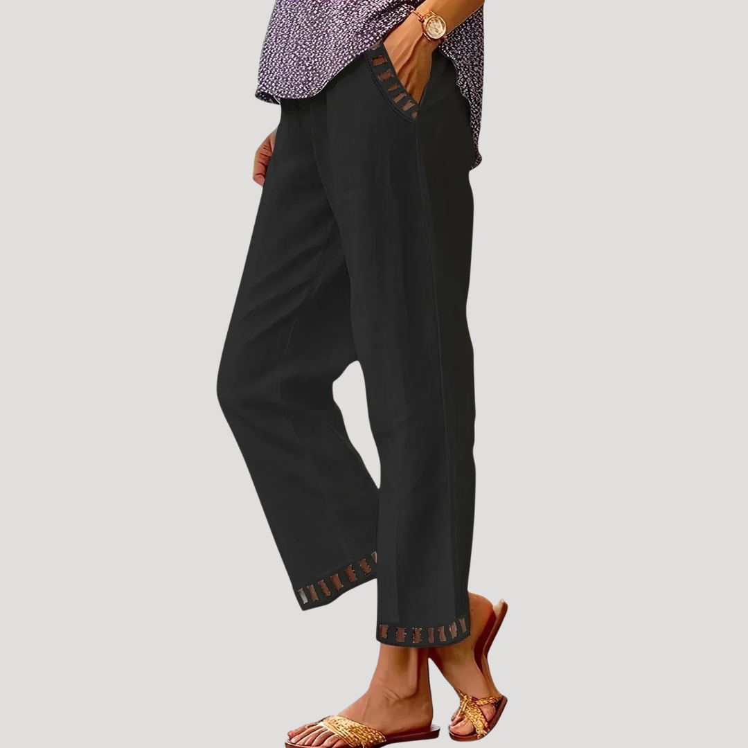 Pantalon Droit Femme Confort Poches