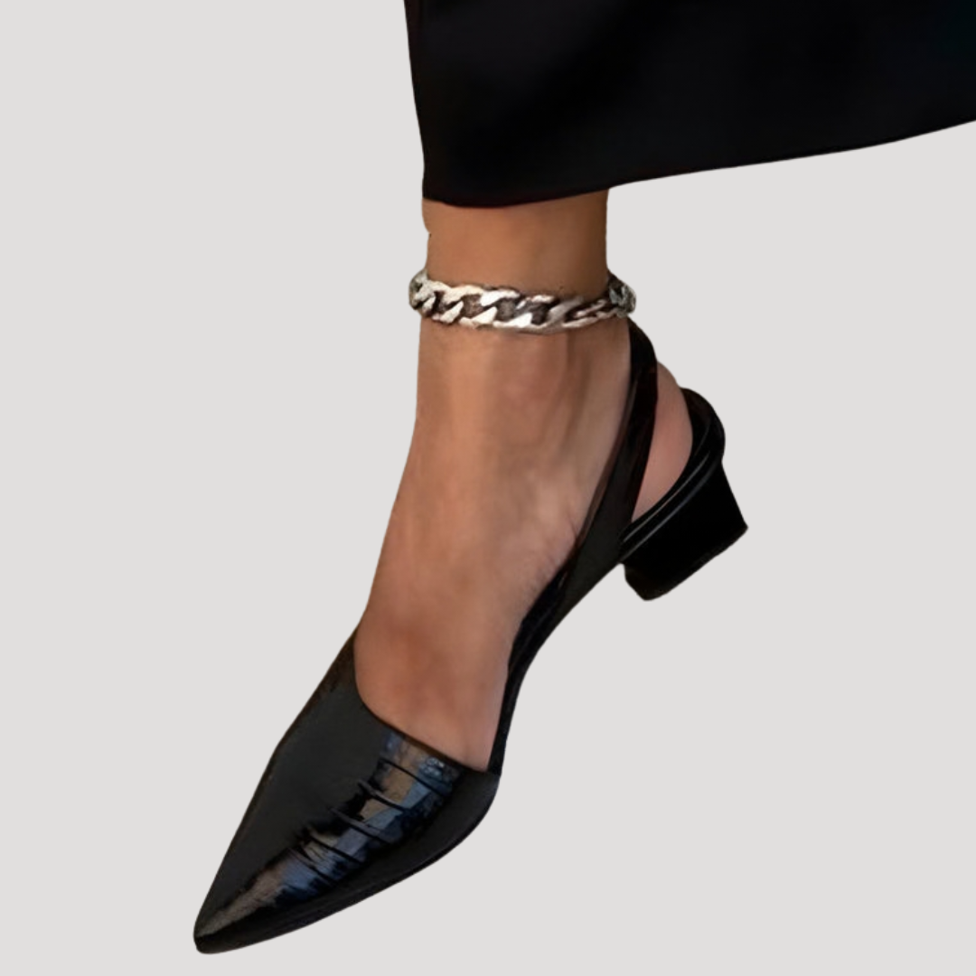 Escarpins femme élégants à talon bas et bout pointu
