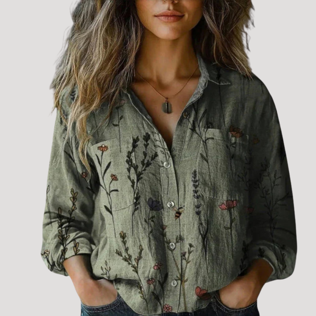 Blouse Femme Bohème Multicolore à Motifs Floraux