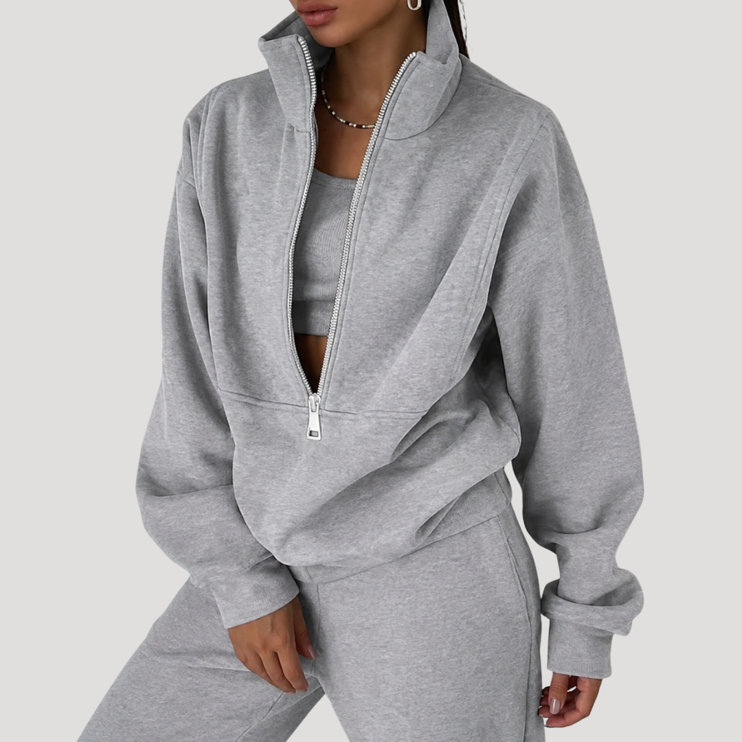 Ensemble Femme Sweat Demi-Zip et Pantalon