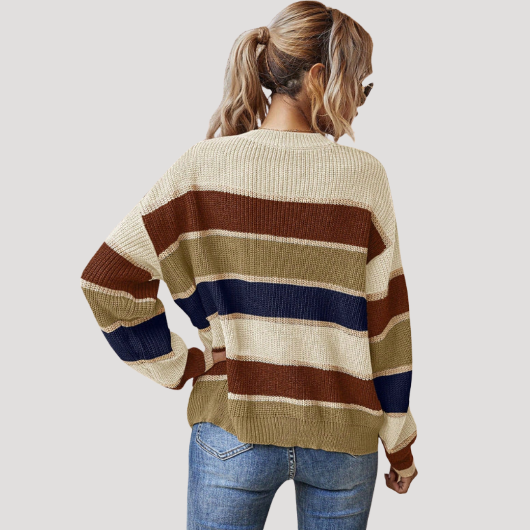 Pull Femme Rayé Col Rond