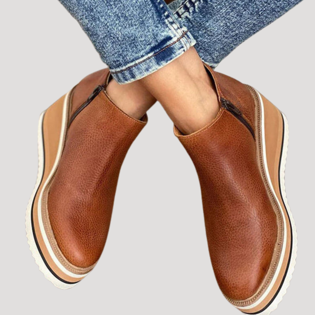Bottines Compensées Femme Décontractées à Enfiler