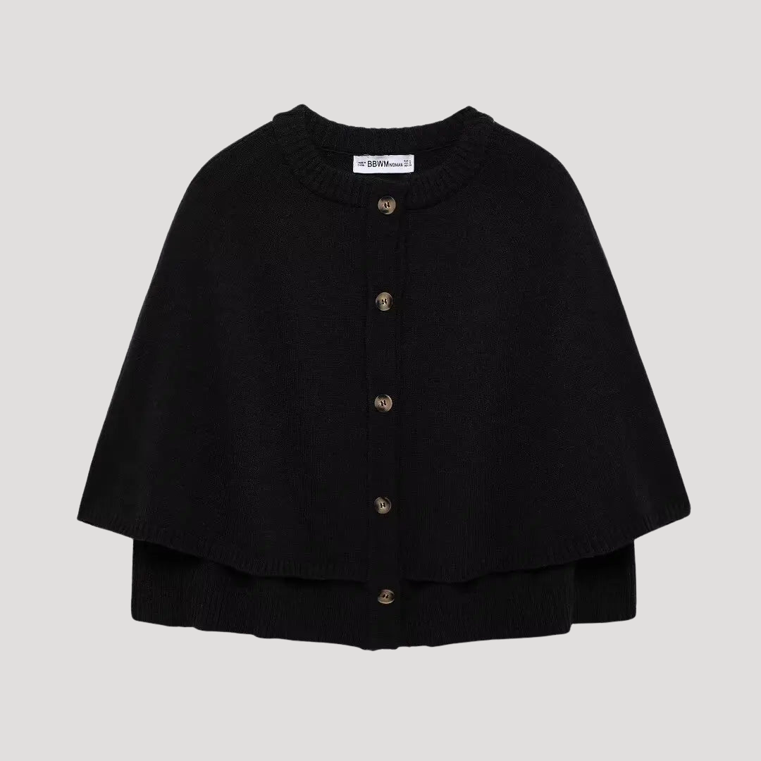 Cardigan Cape Femme Boutonné