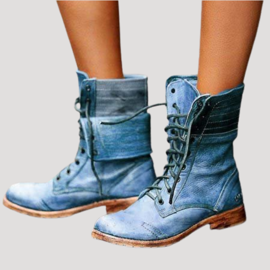 Bottes Mi-Mollet Femme À Lacets Confortables