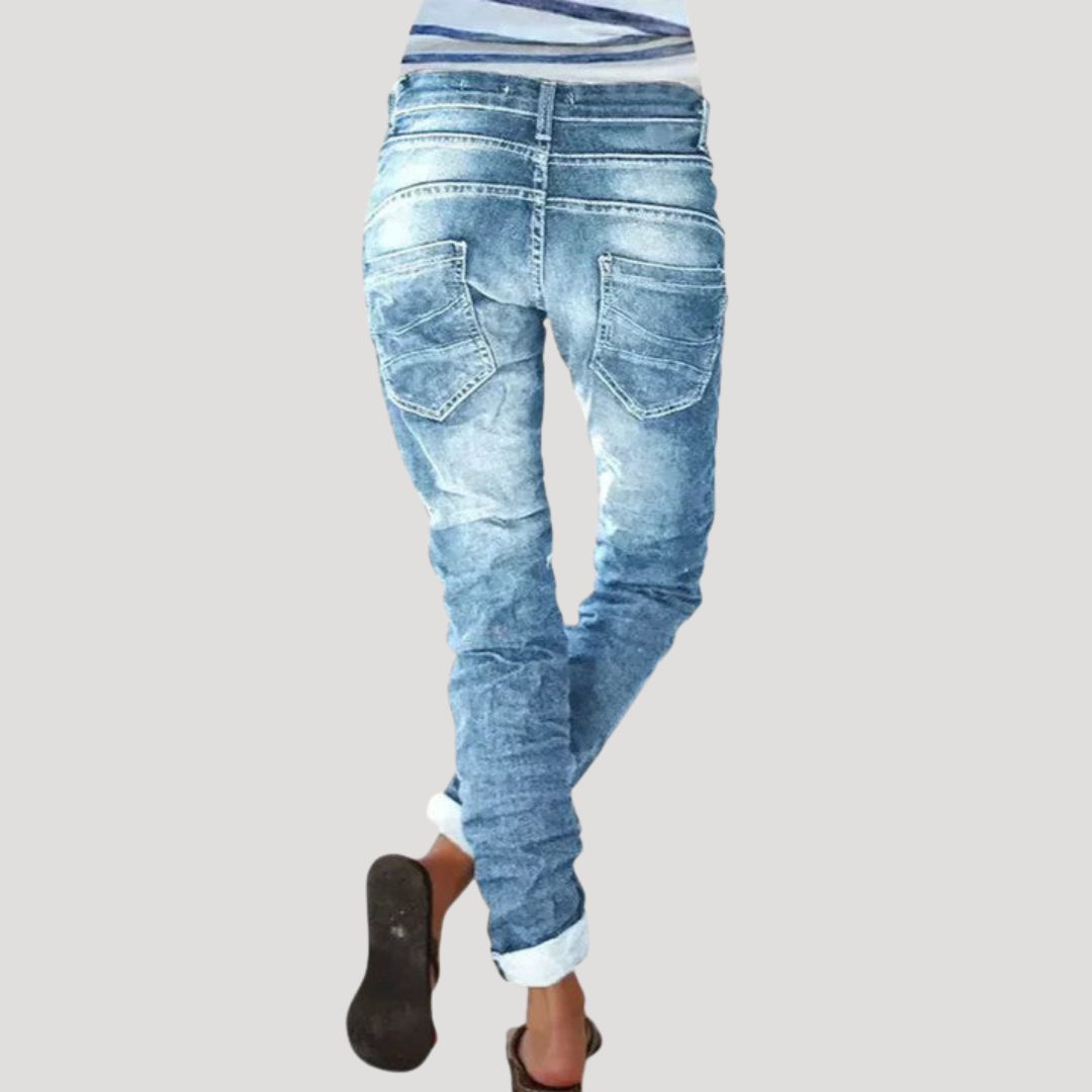 Jean Slim Femme Effet Délavé Vintage