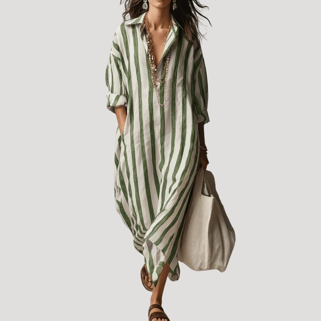 Robe Chemise Longue Rayée Femme
