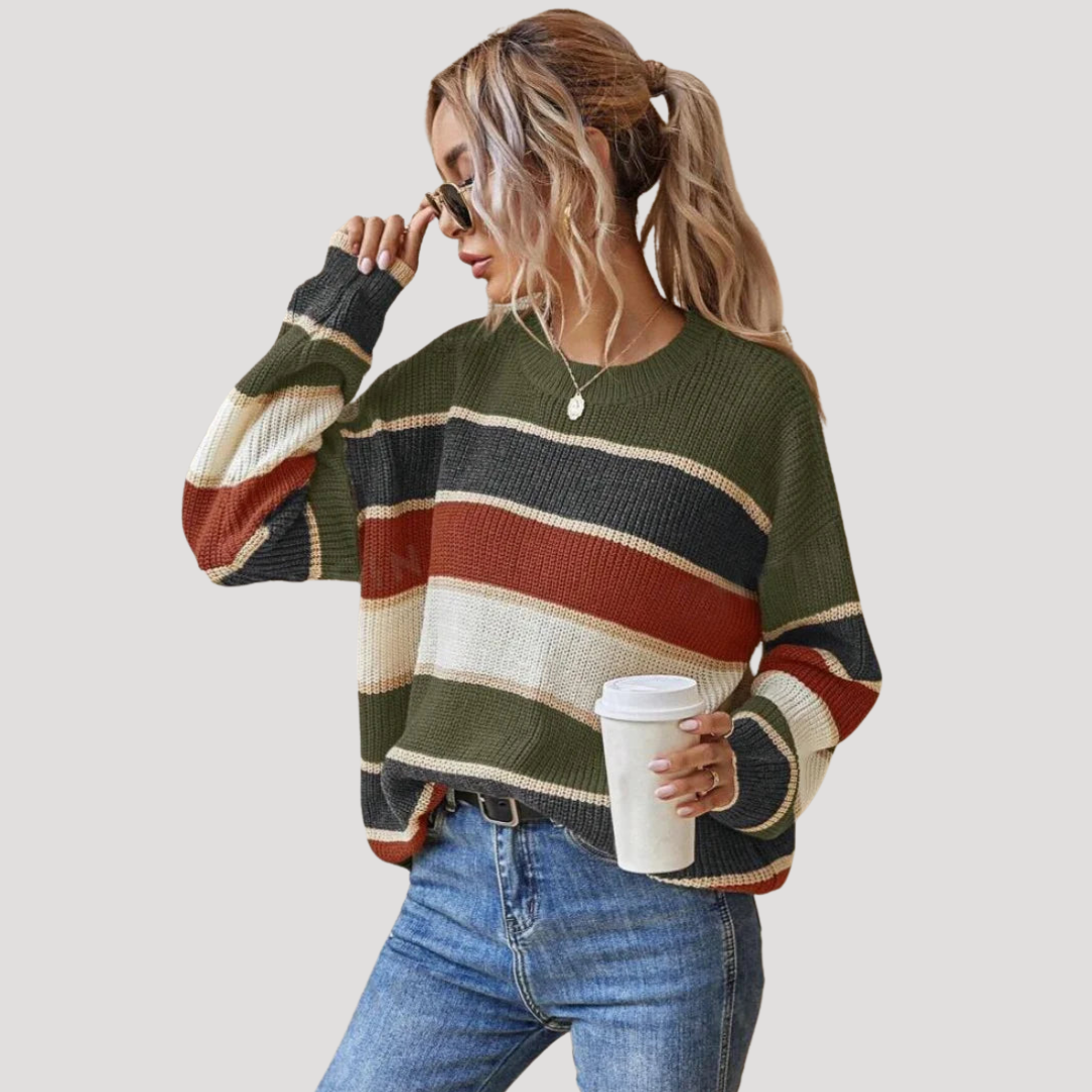 Pull Femme Rayé Col Rond