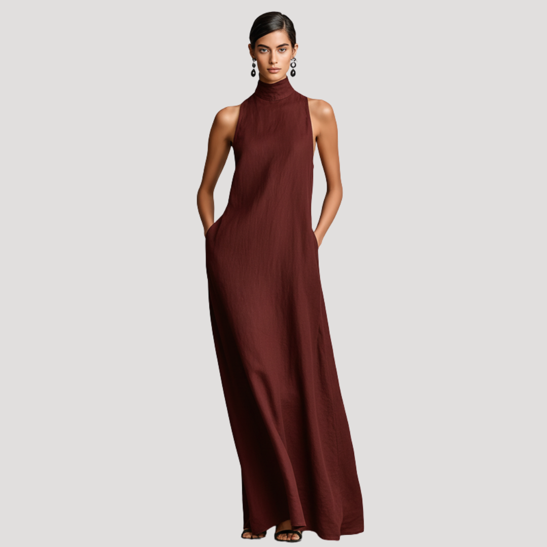 Robe Longue Élégante Sans Manches Femme