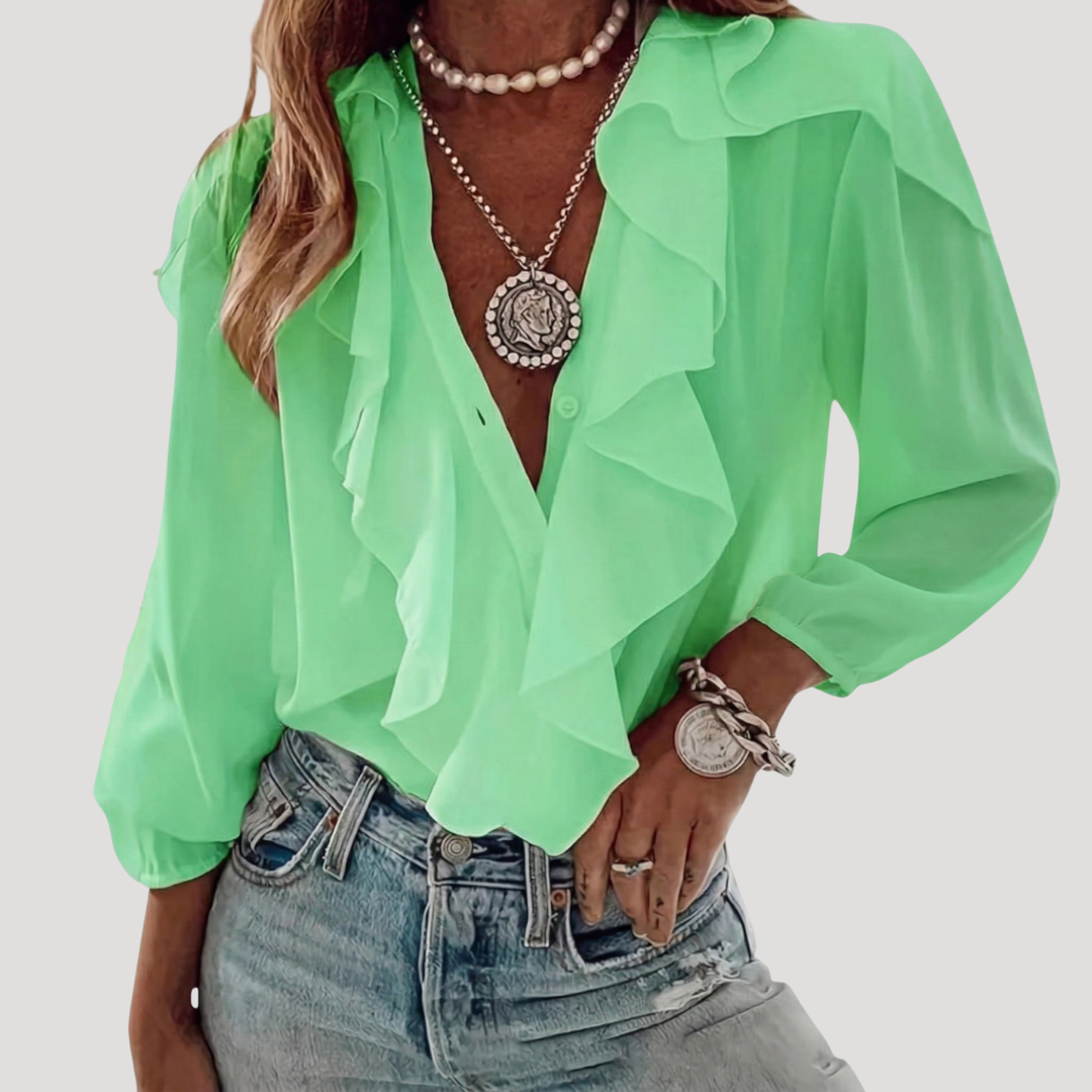 Blouse Femme Volants Bohème Manches Longues
