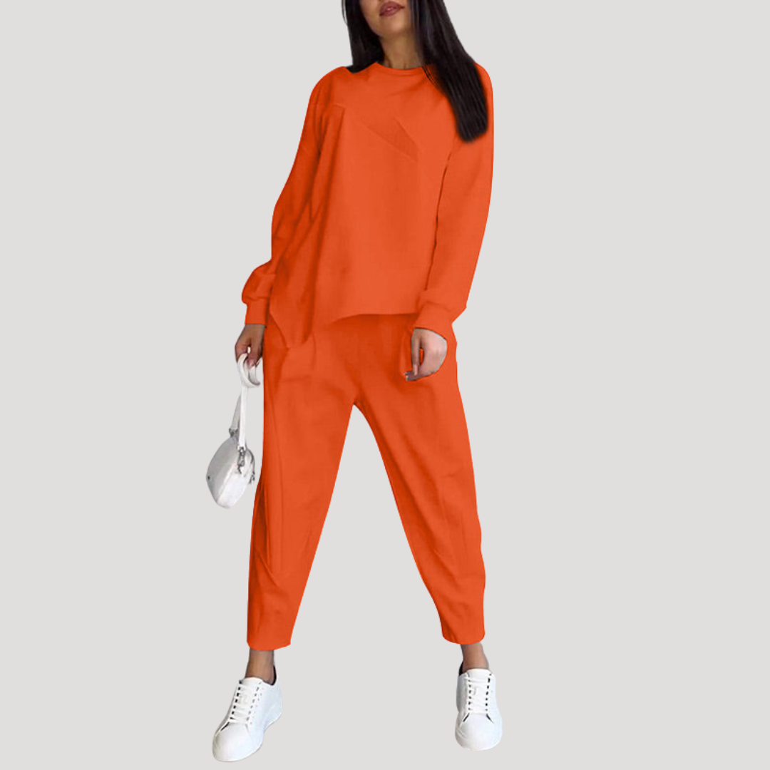 Ensemble pantalon femme avec haut asymétrique