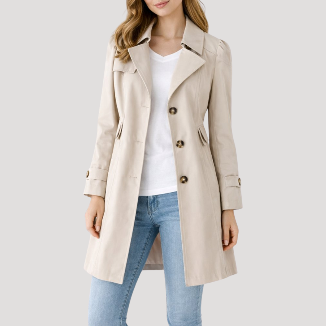 Trench femme classique à poignets boutonnés