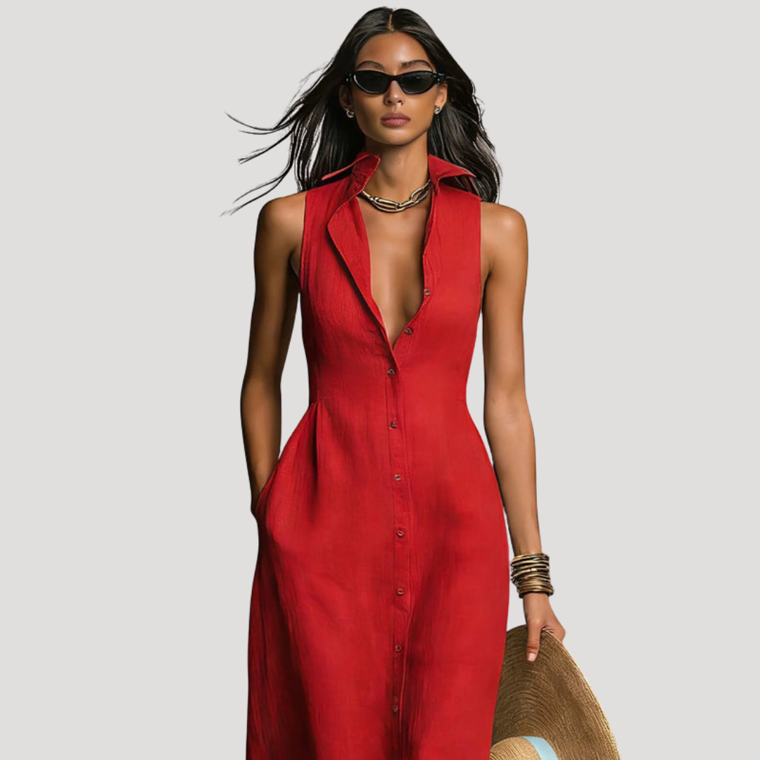 Robe Longue Cintrée Femme Boutonnée
