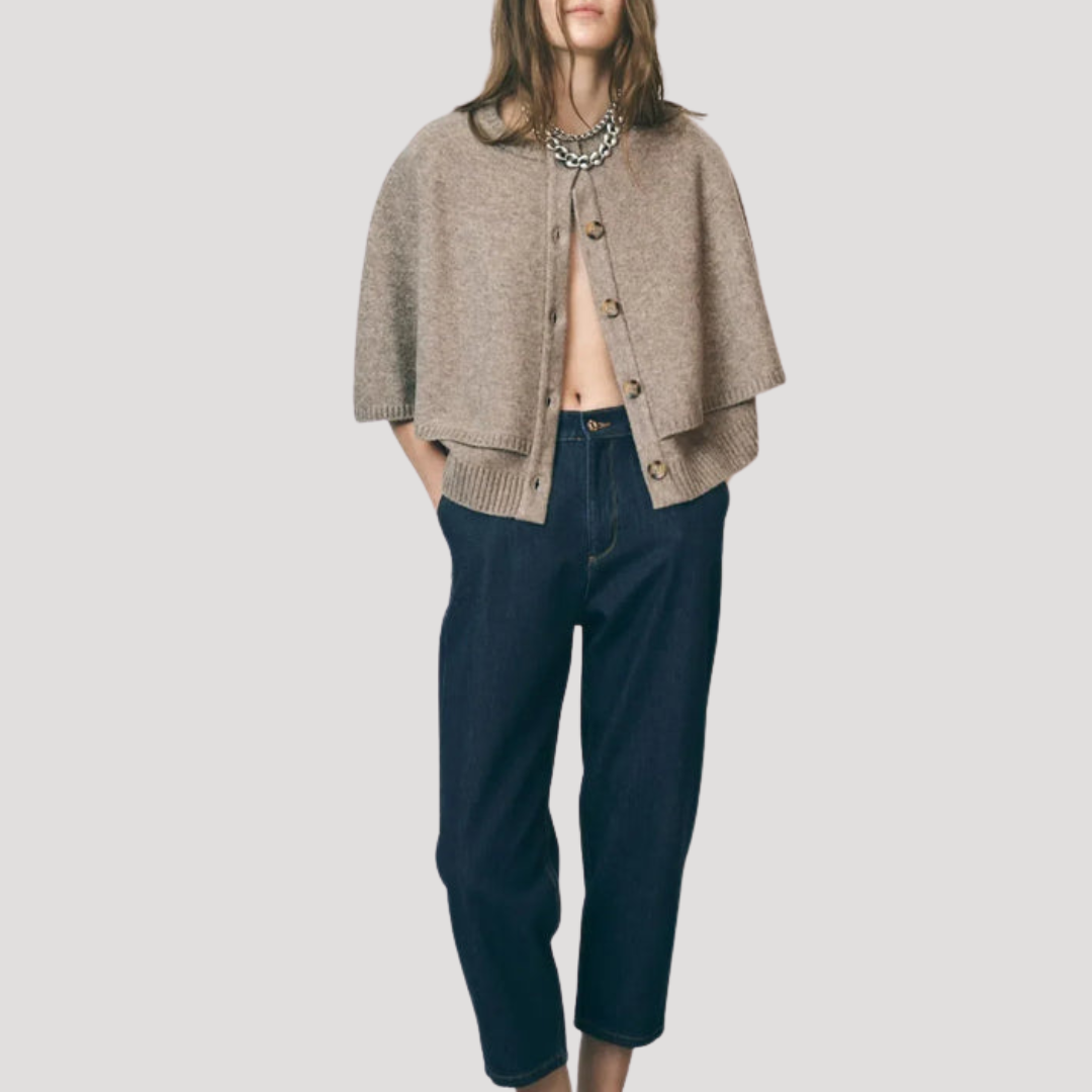 Cardigan Cape Femme Boutonné