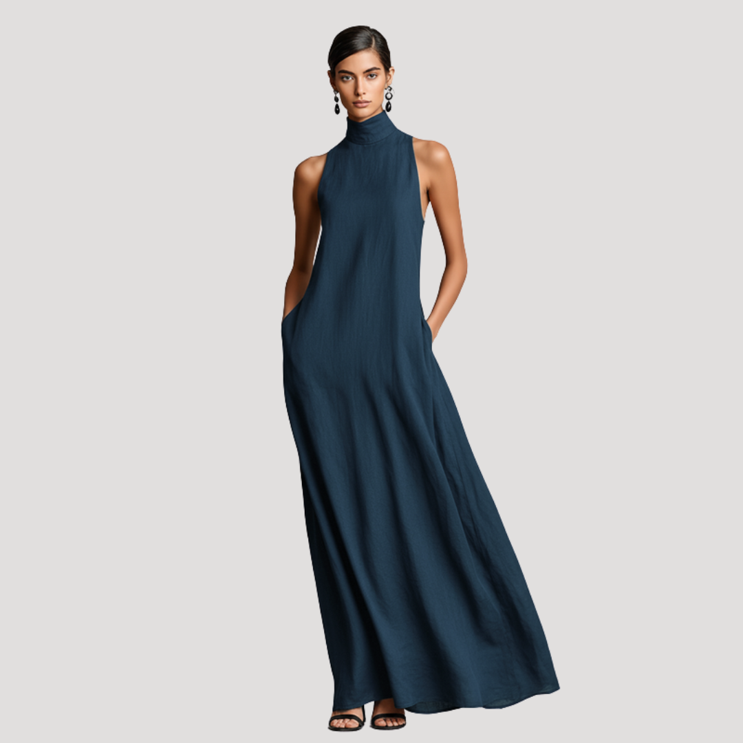 Robe Longue Élégante Sans Manches Femme