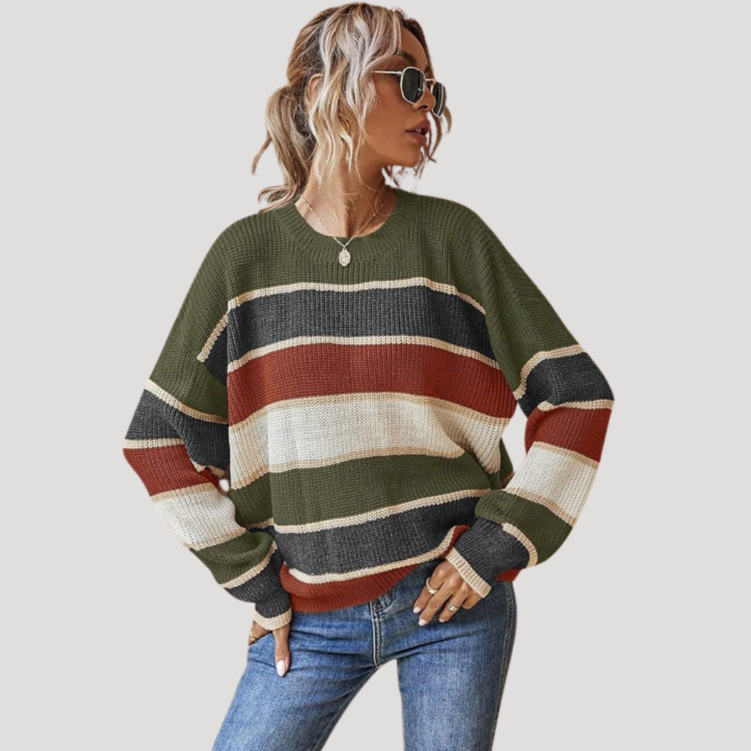 Pull Femme Rayé Col Rond