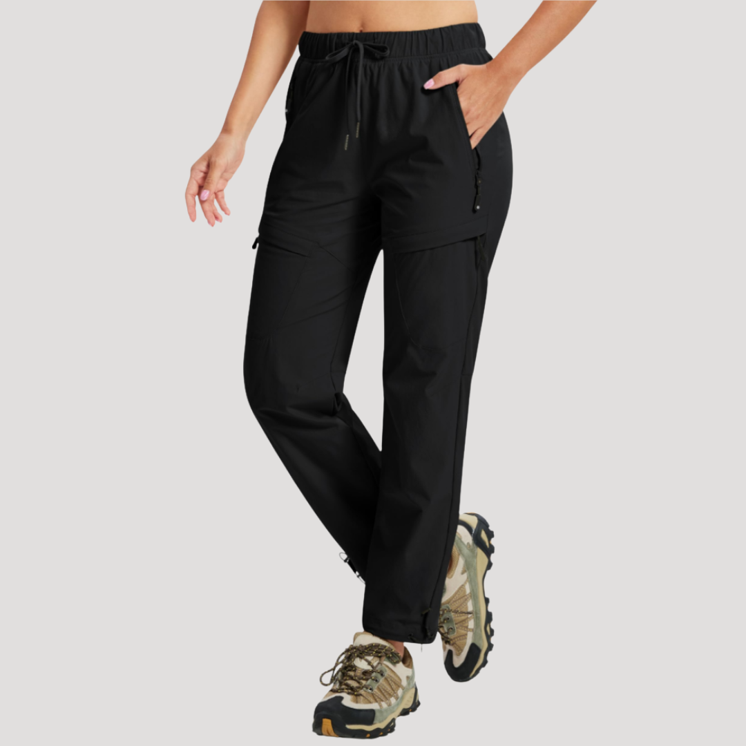 Pantalon Cargo Femme à Taille Élastique avec Cordon