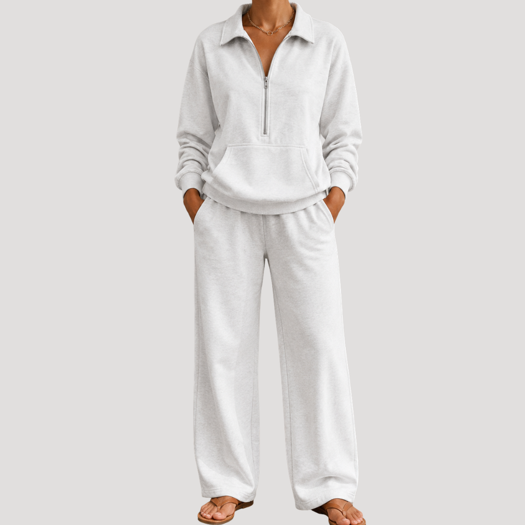 Ensemble femme haut zippé et pantalon large
