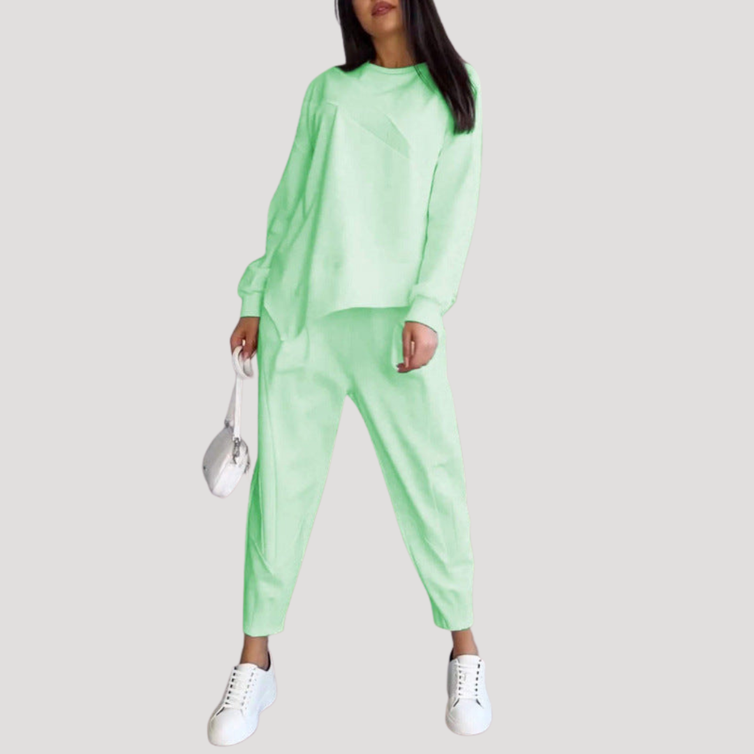 Ensemble pantalon femme avec haut asymétrique