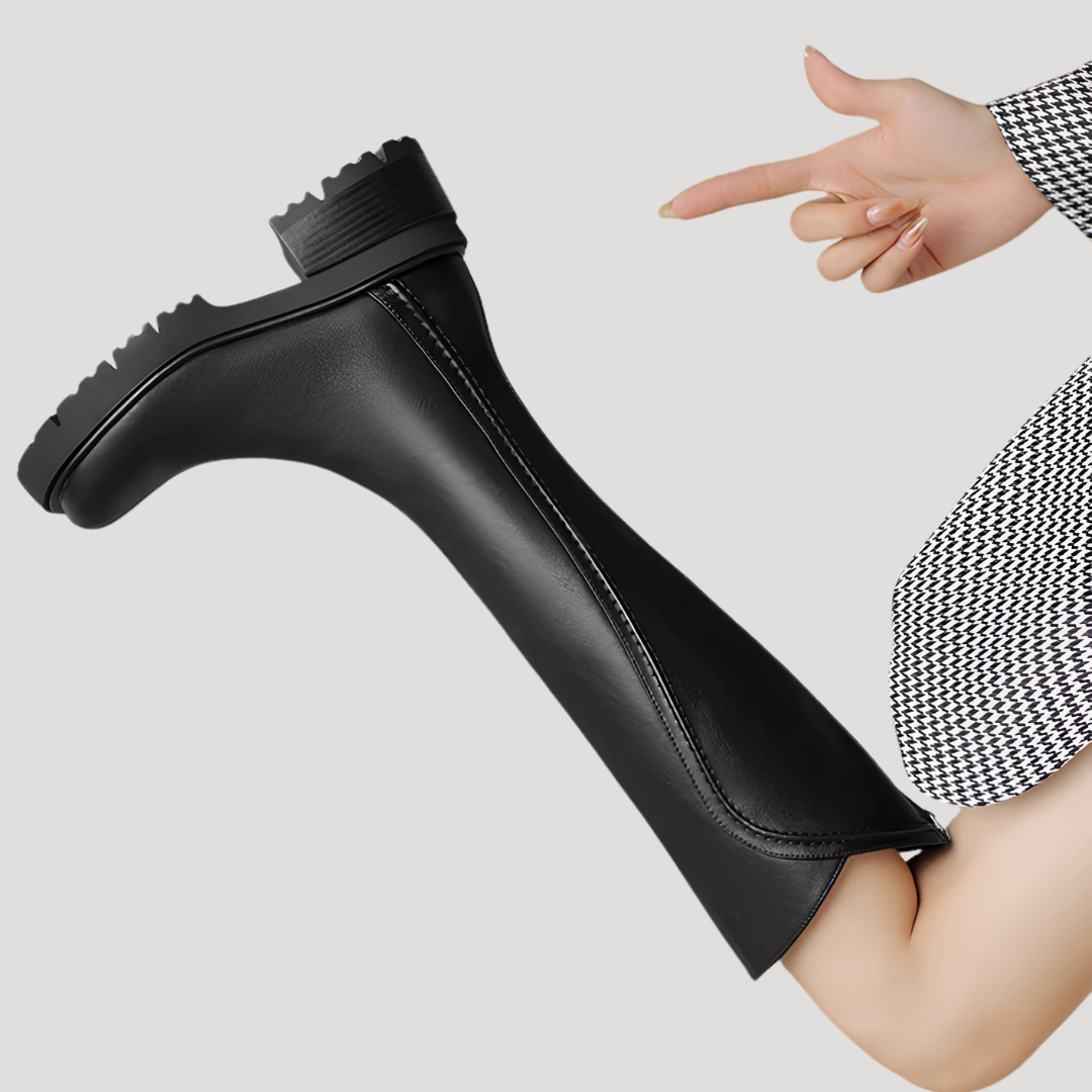 Bottes Hautes Femme à Talon Carré Épais