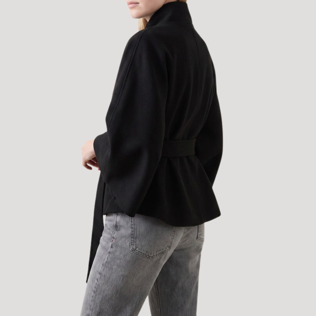 Manteau cape femme à col montant