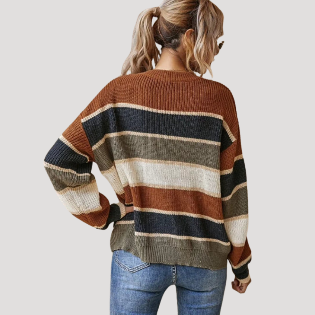 Pull Femme Rayé Col Rond