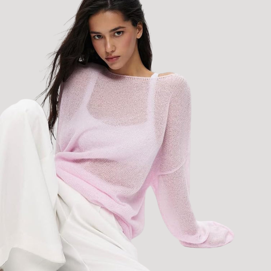 Pull Léger Femme Col Bateau