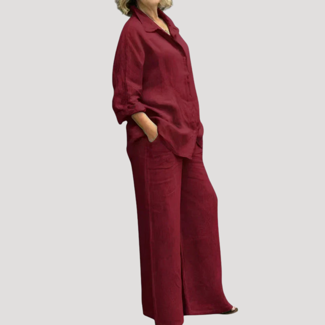 Ensemble Bohème Femme Chemise et Pantalon Large