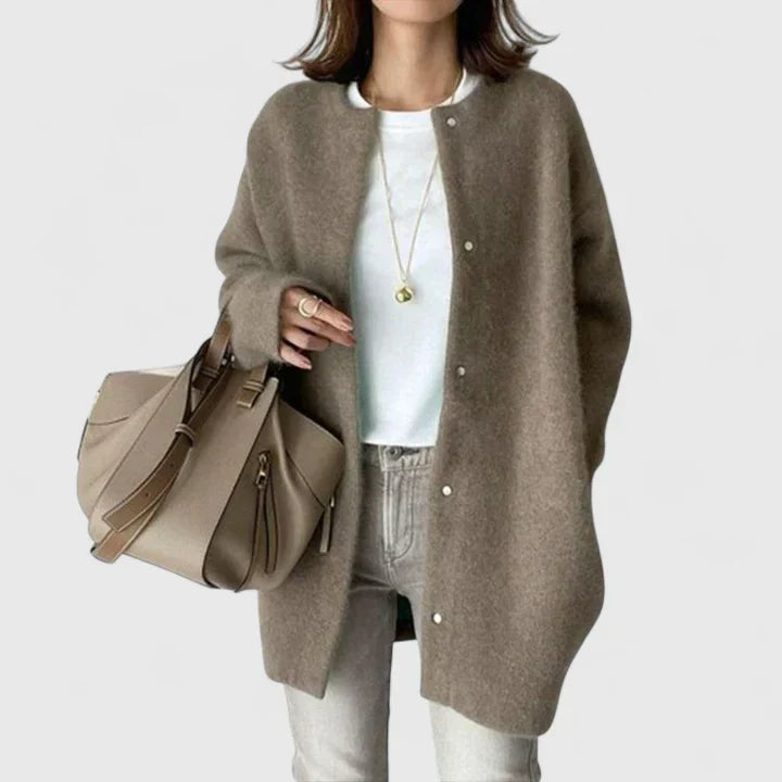 Gilet Femme Boutonné Élégant Manches Longues