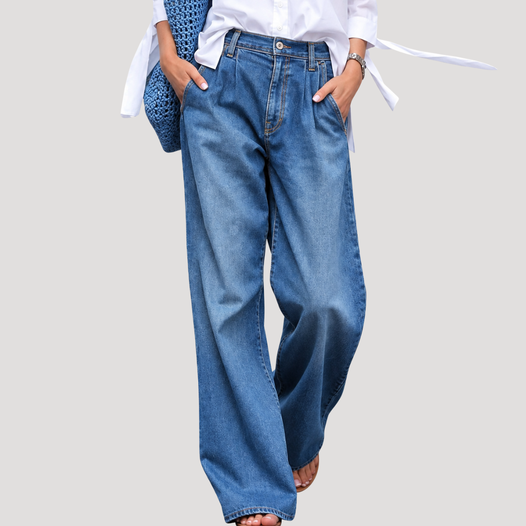 Jean Femme Taille Haute à Jambes Larges