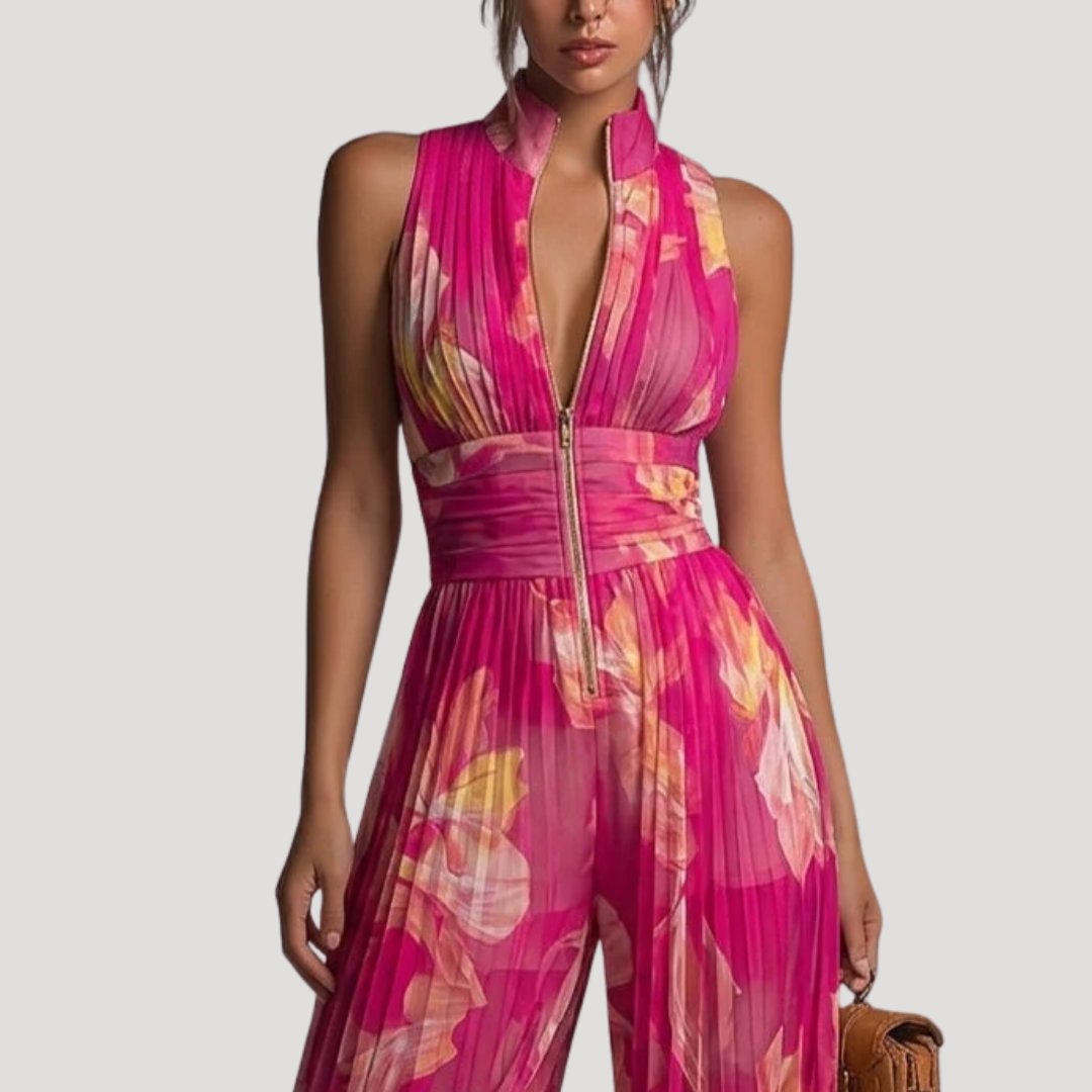 Combinaison Femme Fleurie Élégante Zippée