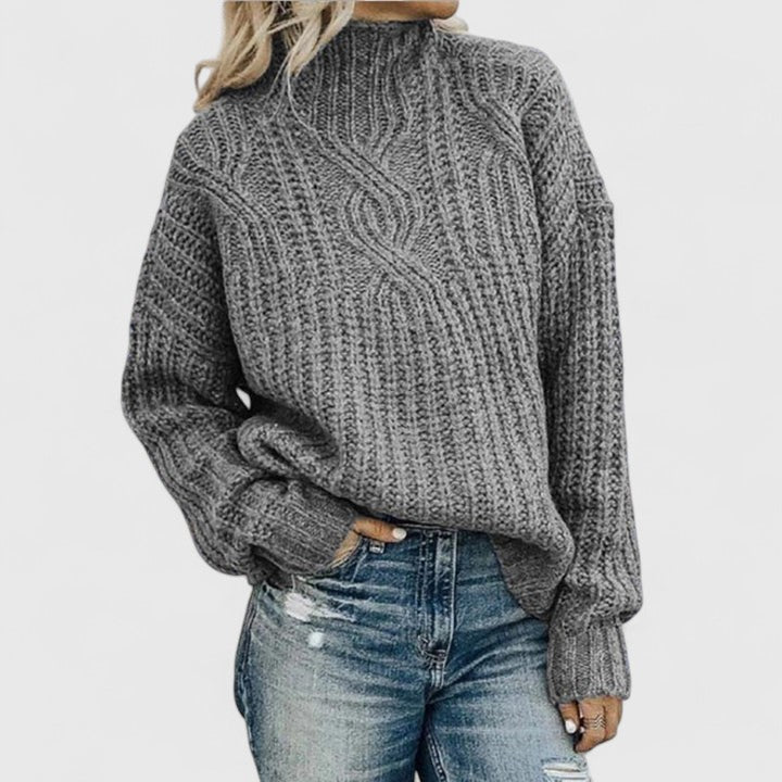 Pull Femme Maille Épaisse Torsadée Cocooning