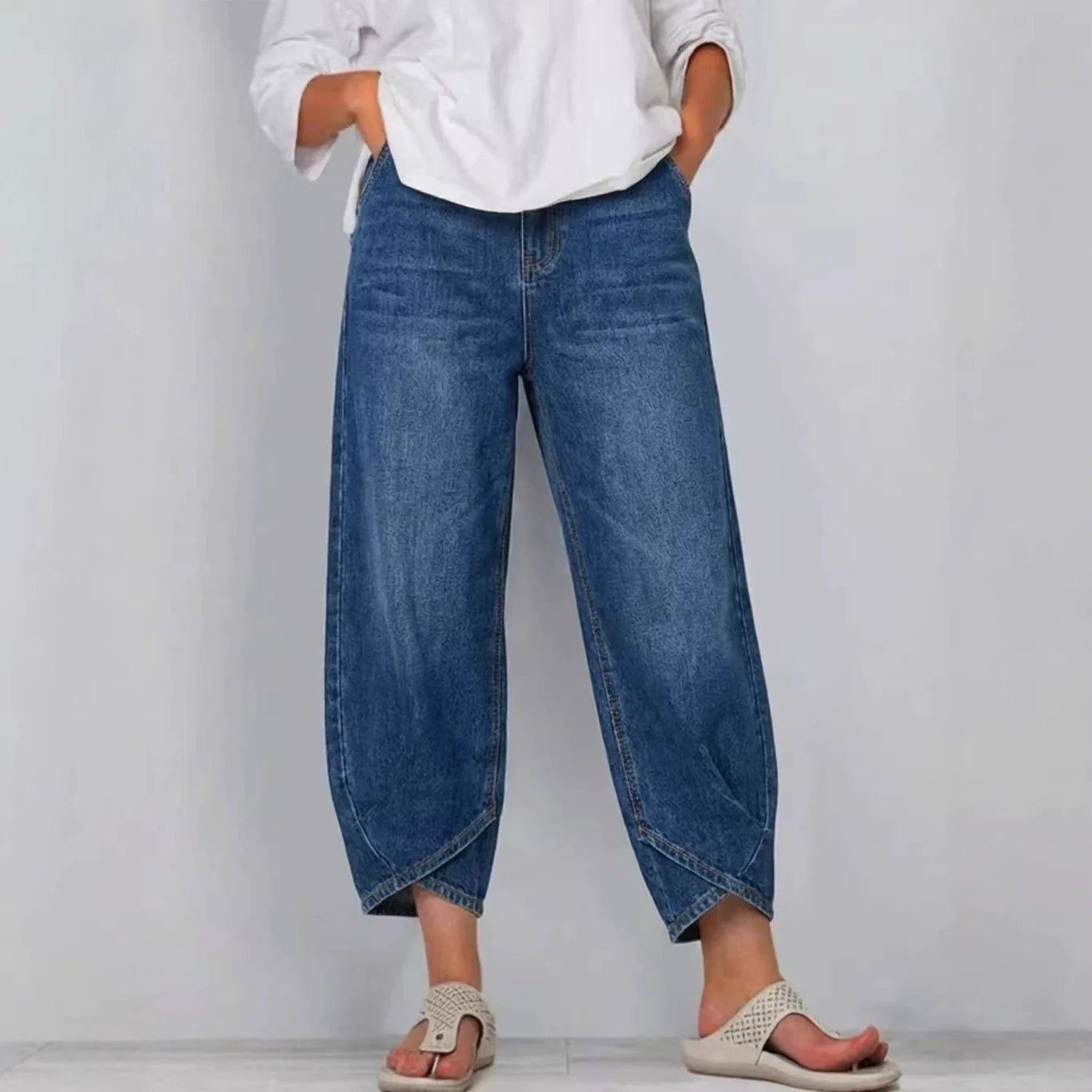 Jean ample femme au style décontracté chic