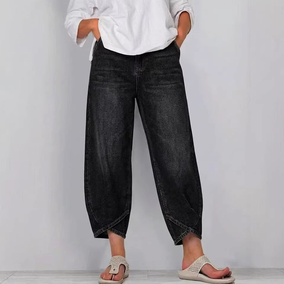 Jean ample femme au style décontracté chic