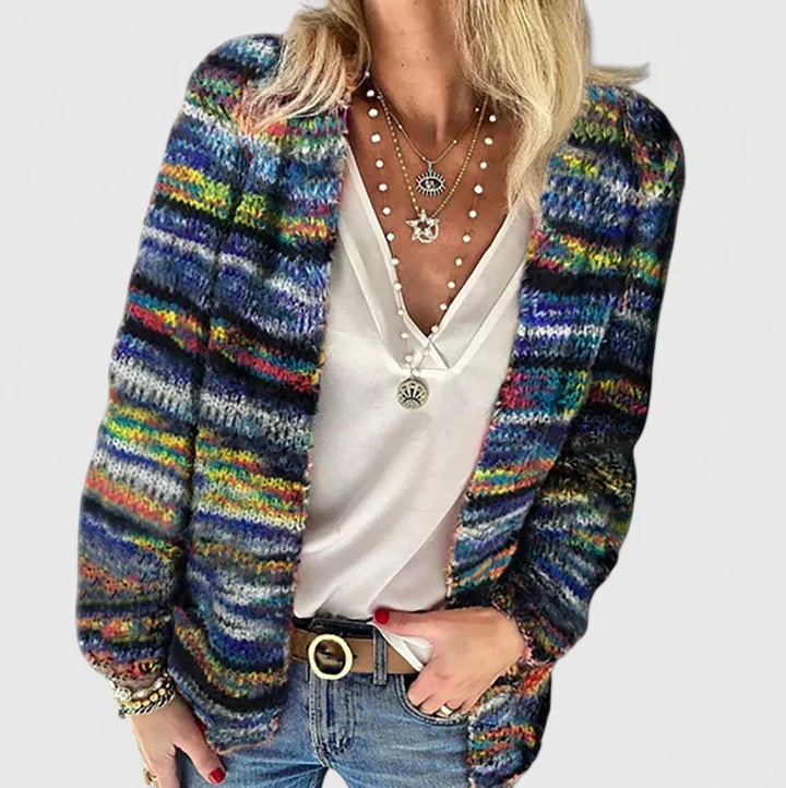 Pull Femme Vintage Rayé Manches Longues